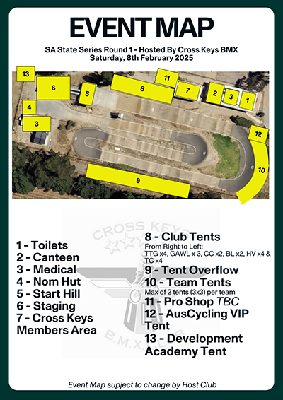 Event map - 2025 AusCycling BMX Racing SA State Series - Round 1