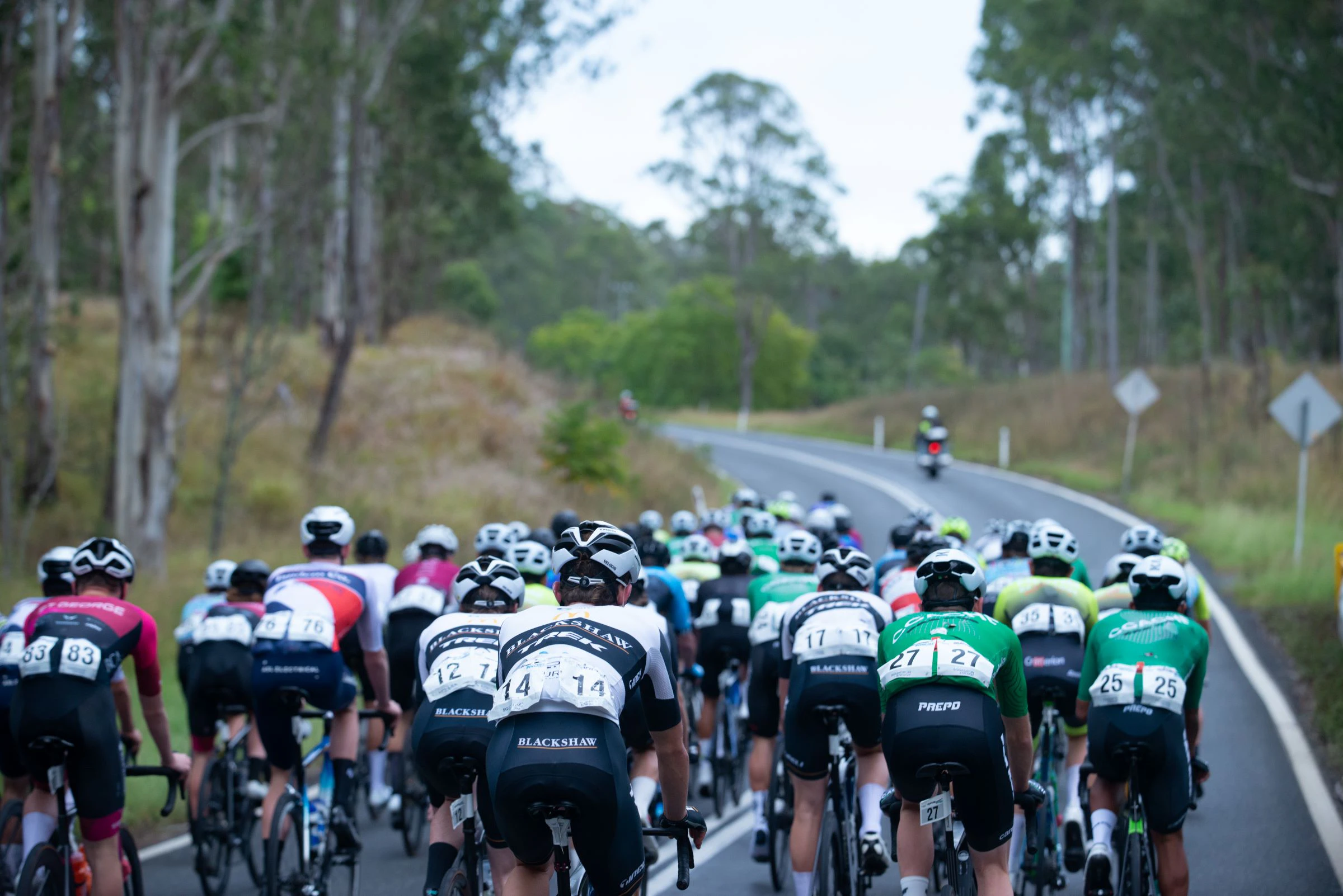 Men's peloton during the 2023 Grafton to Inverell Cycling Classic. Picture: Aaron Bear Liang