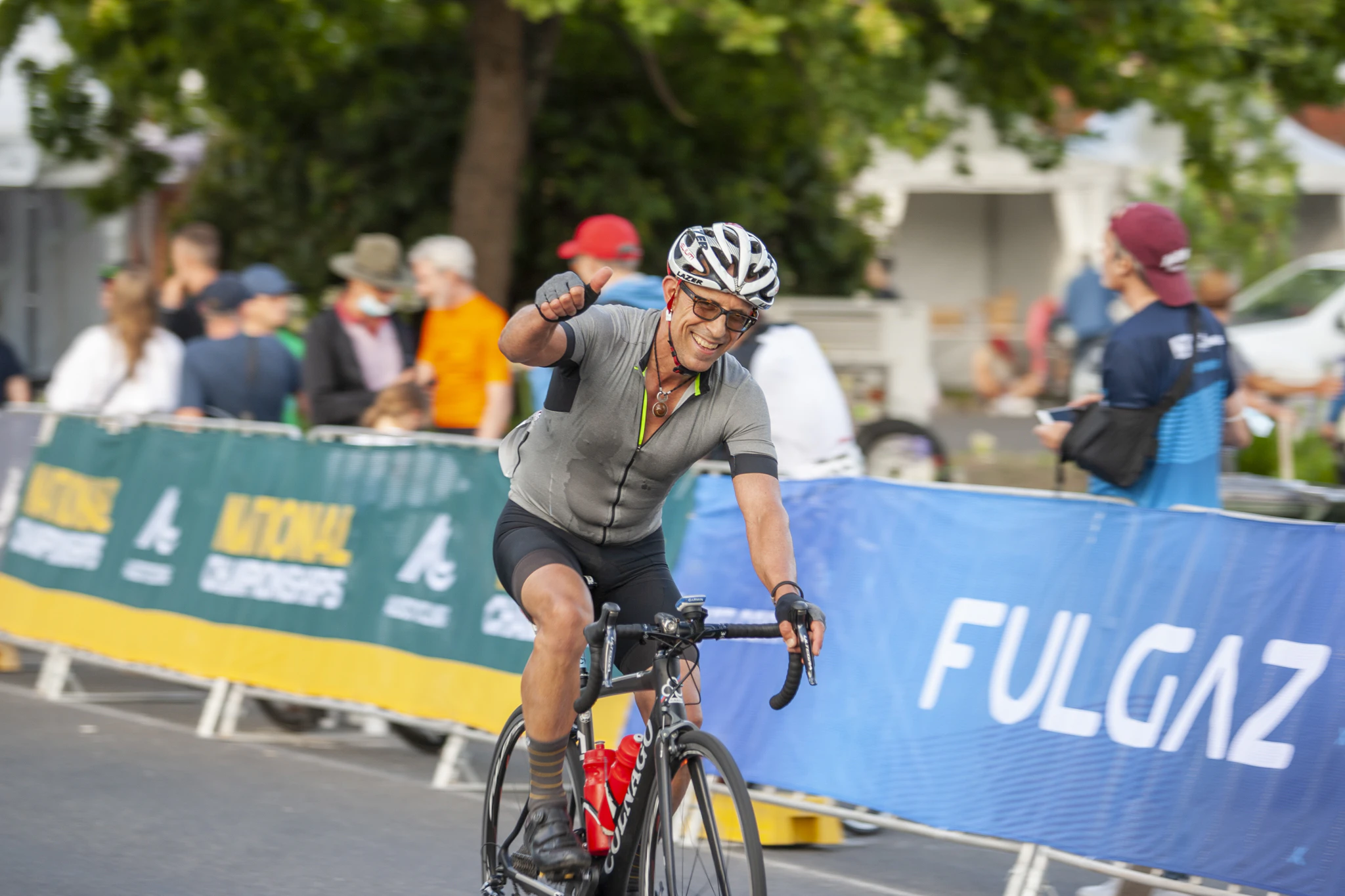 Gran Fondo male rider smiling at RoadNats in Ballarat. Picture: Jean-Pierre Ronco