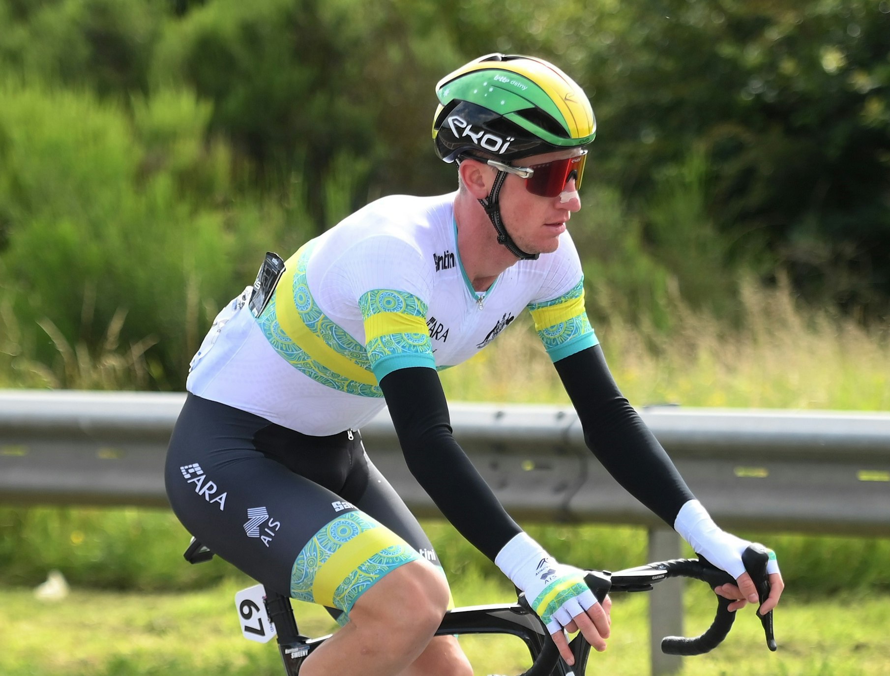 Harry Sweeny racing at the 2023 UCI Road World Championships in Glasgow. Picture: Alex Broadway/SWpix.com