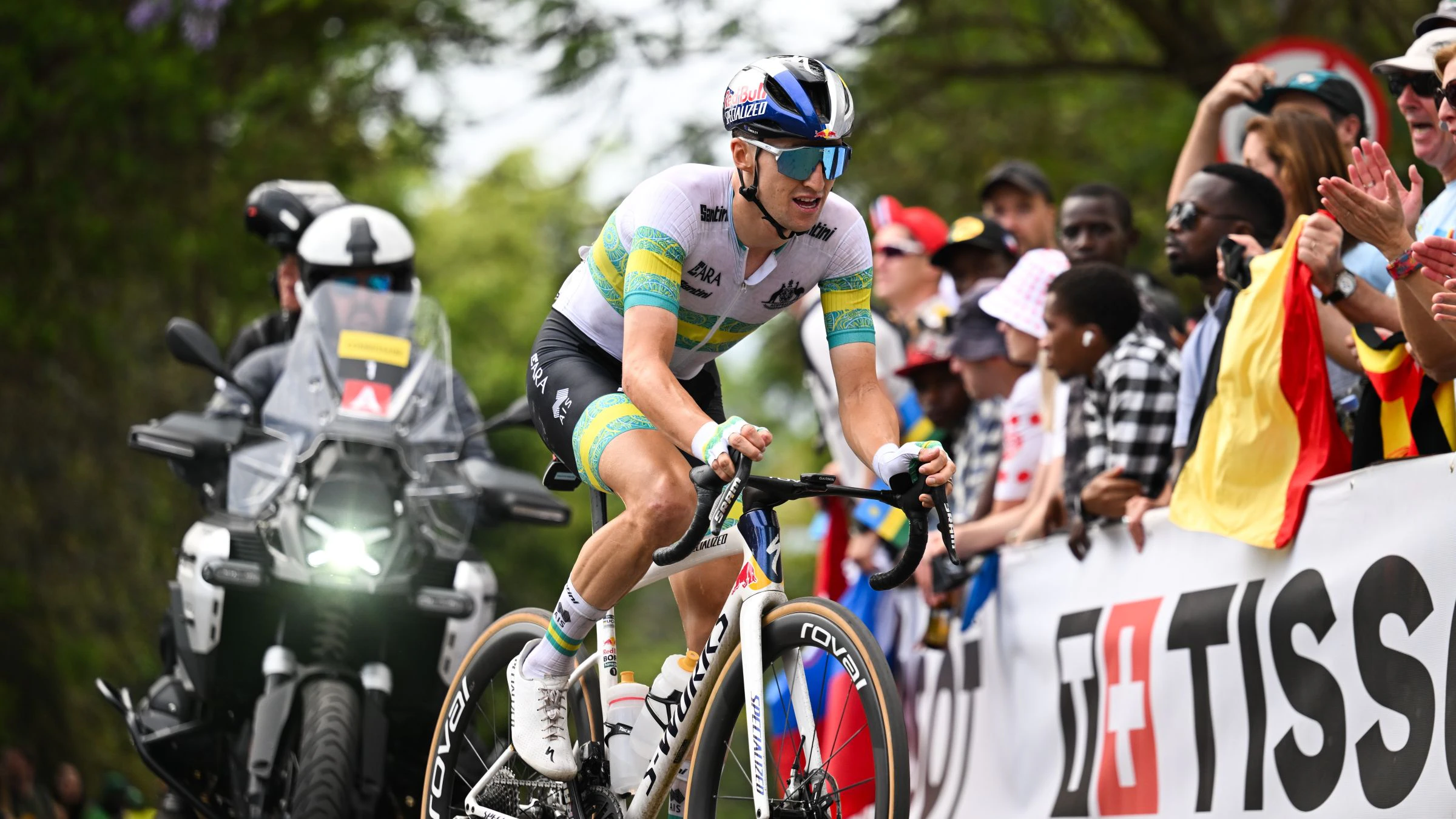 Jai Hindley represents the ARA Australian Cycling Team at a UCI Road World Championships