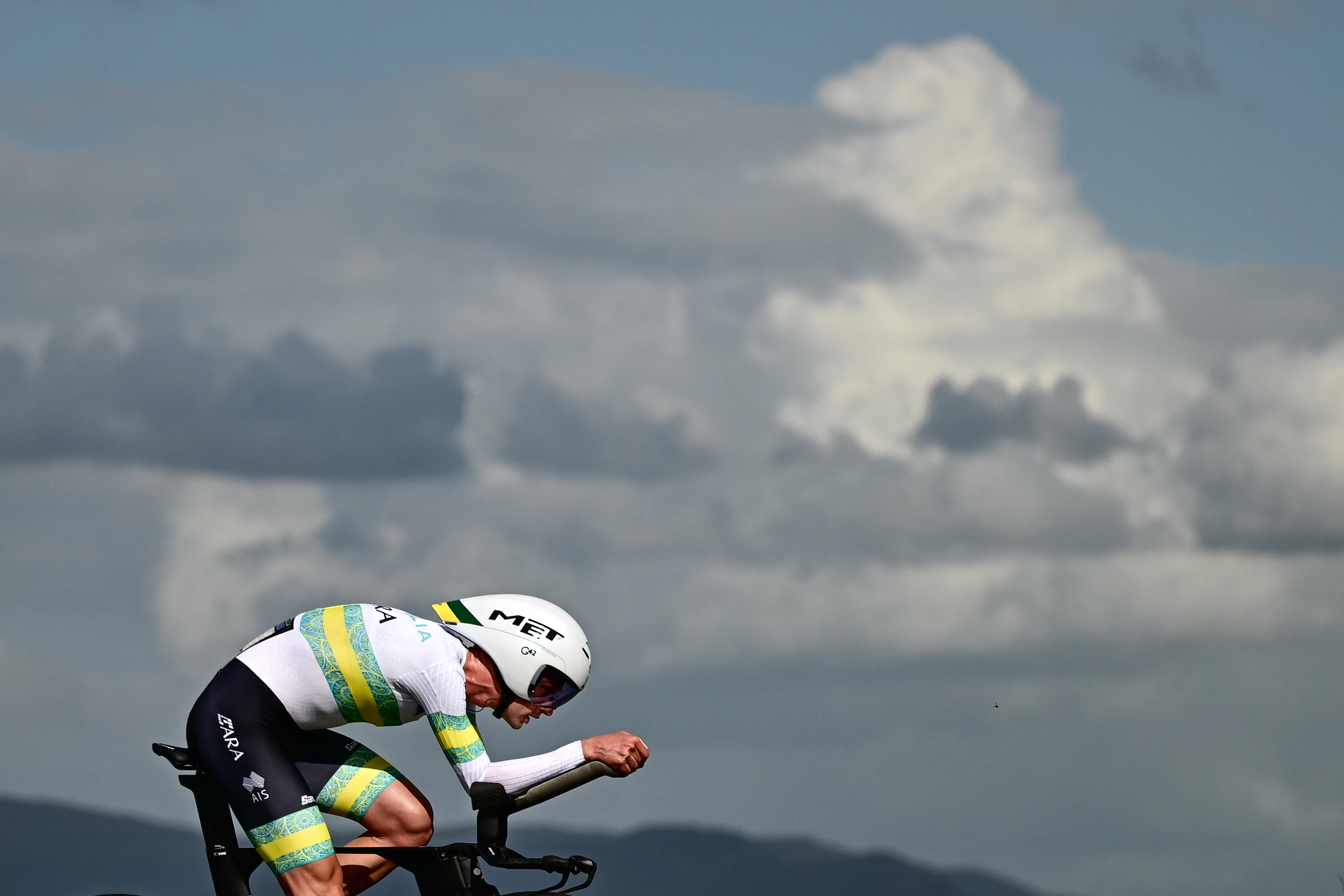 Jay Vine at the 2023 UCI Road World Championships individual time trial. Picture: Pauline Ballet/SWpix.com