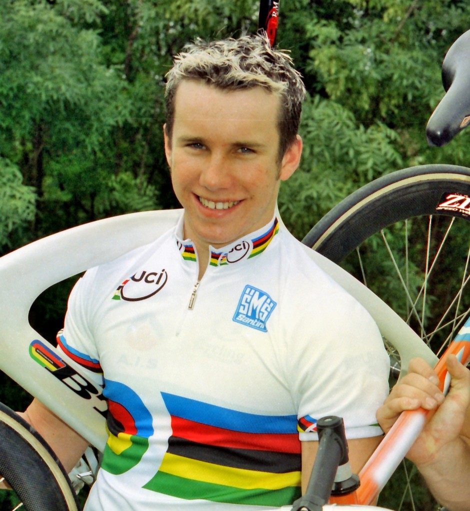 Mark French in world champion jersey.