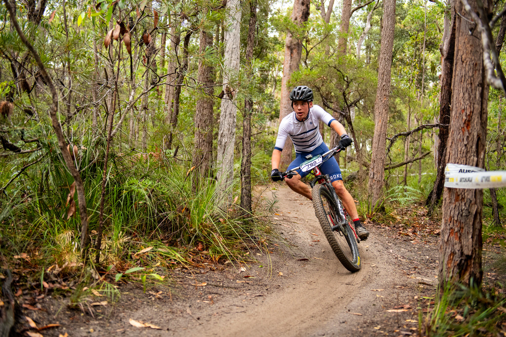 Teenager racing XCO mountain bike. Picture: Matt Rousu Photography