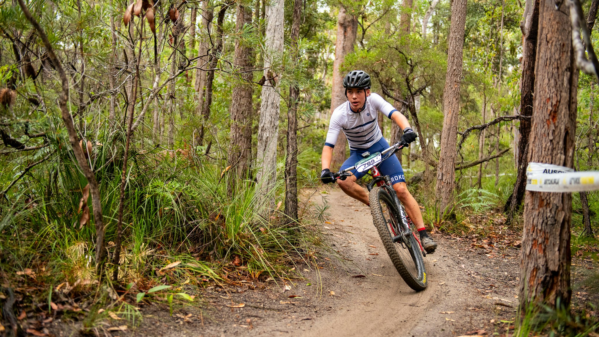 Teenager racing XCO mountain bike. Picture: Matt Rousu Photography