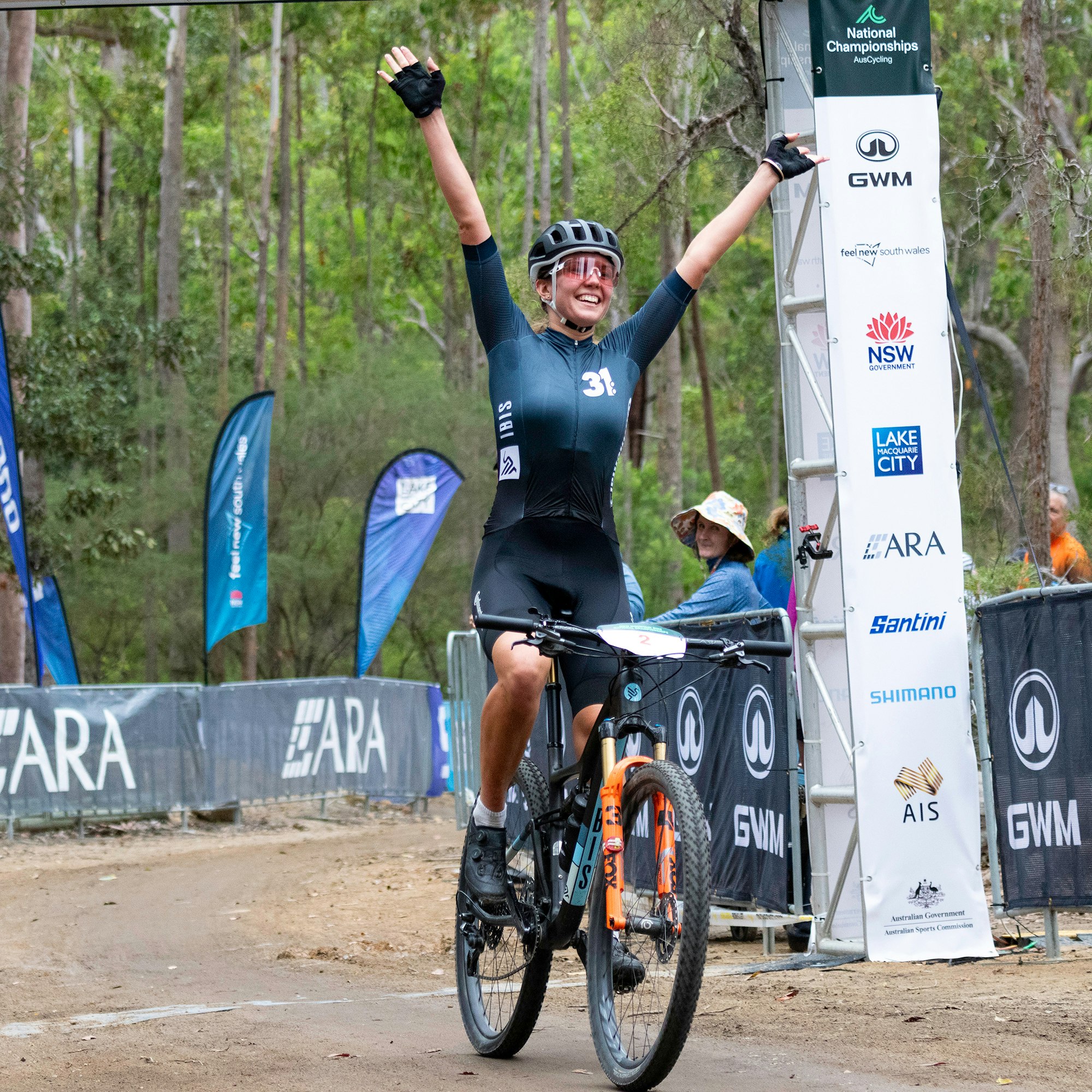 2024 Mountain Bike National Championships female rider finishing