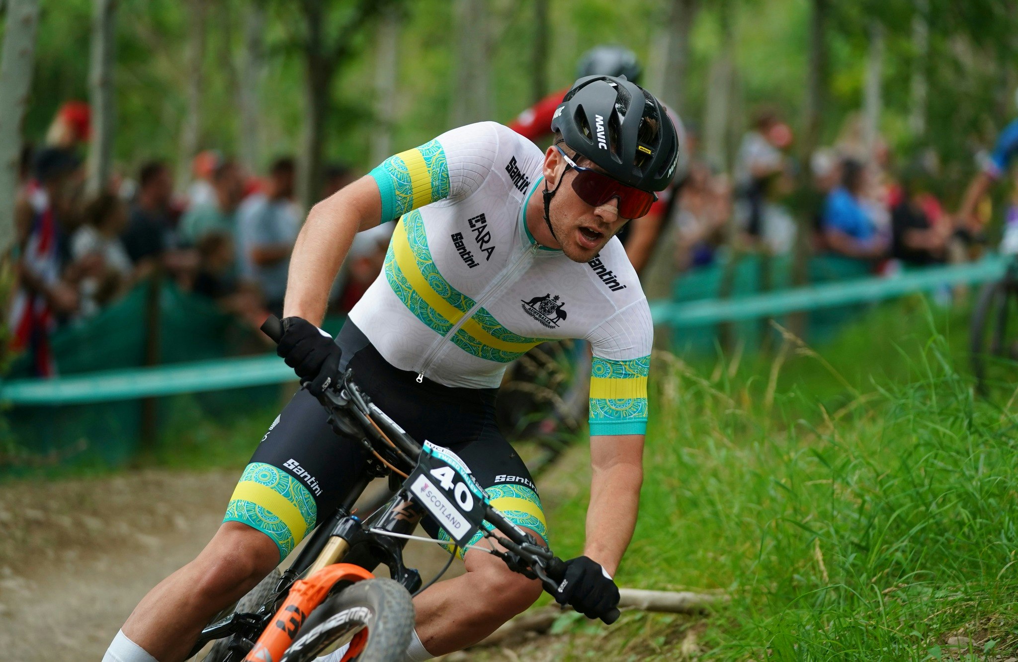 Sam Fox racing at the 2023 UCI Cycling World Championships. Picture: Thomas Maheux/SWpix.com