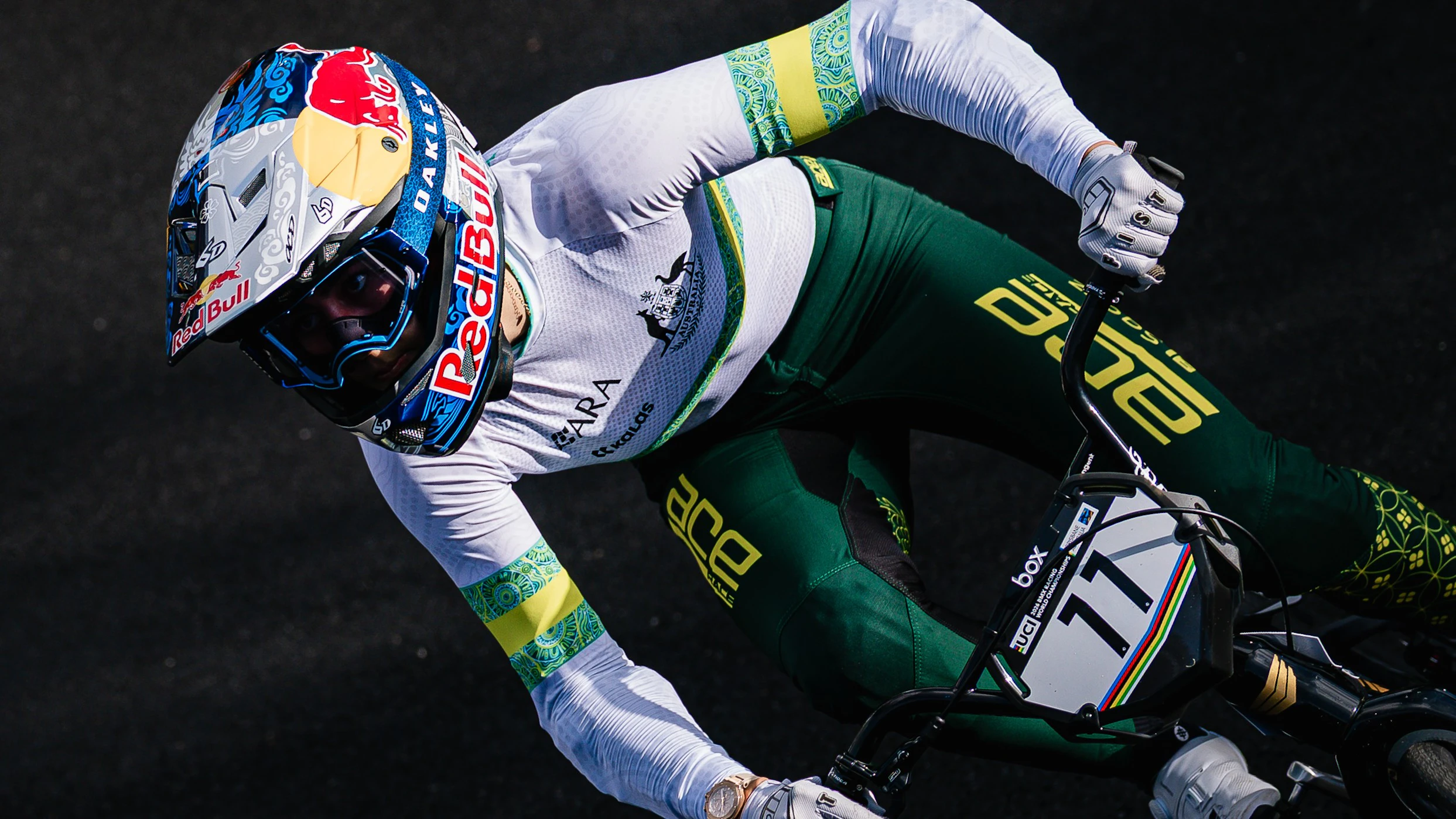 Saya Sakakibara, BMX Racing athlete for the ARA Australian Cycling Team in practice in Brisbane at the 2026 UCI BMX Racing World Championships
