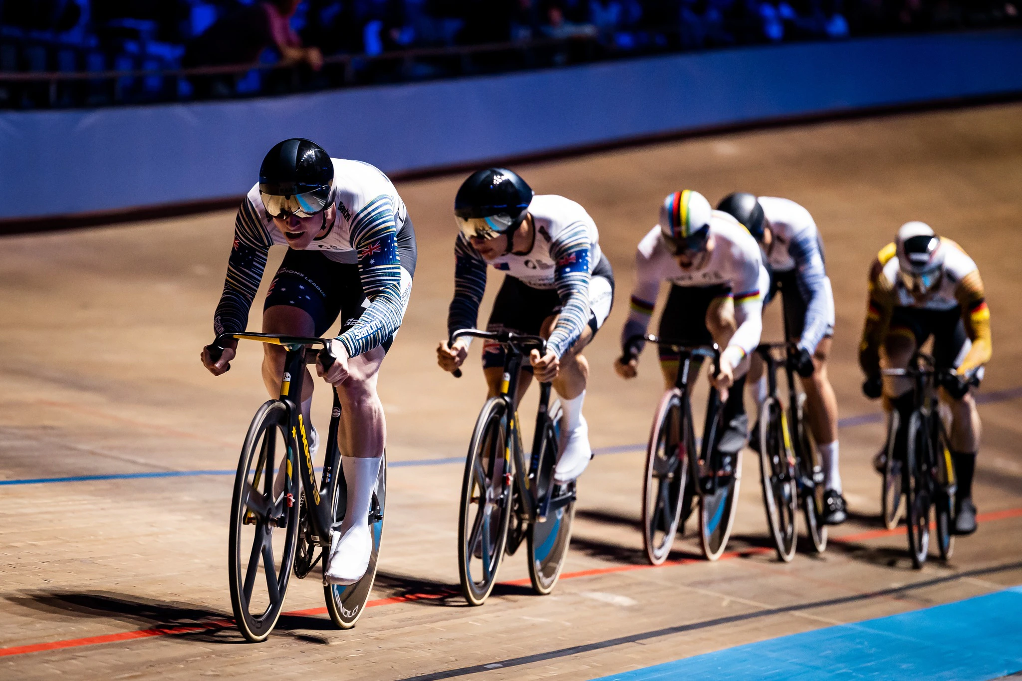Thomas Cornish racing in season two of the UCI Track Champions League in 2022 in Mallorca, Spain. Picture: Alex Whitehead/SWpix.com