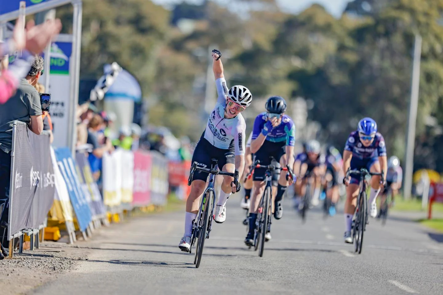 Georgie Whitehouse claims a stage win at last year's Tour of Gippsland